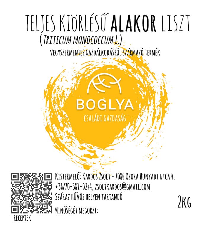 2kg Teljes Kiőrlésű ALAKOR Ősbúzaliszt